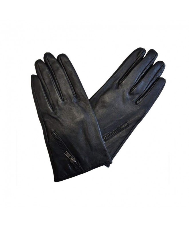 Womens Genuine Leather Gloves Zipper
