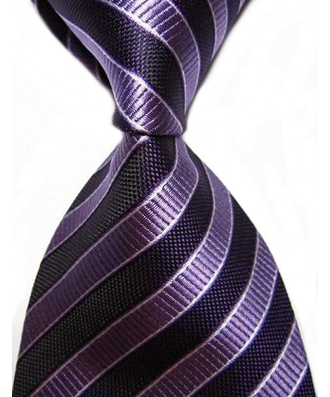 Purple Striped Classic Necktie Wedding
