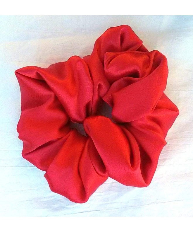 Red Satin Hair Scrunchy Large Made