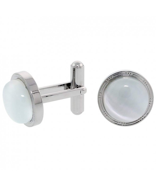 Stainless Steel Cufflinks Cabochon Moonstone