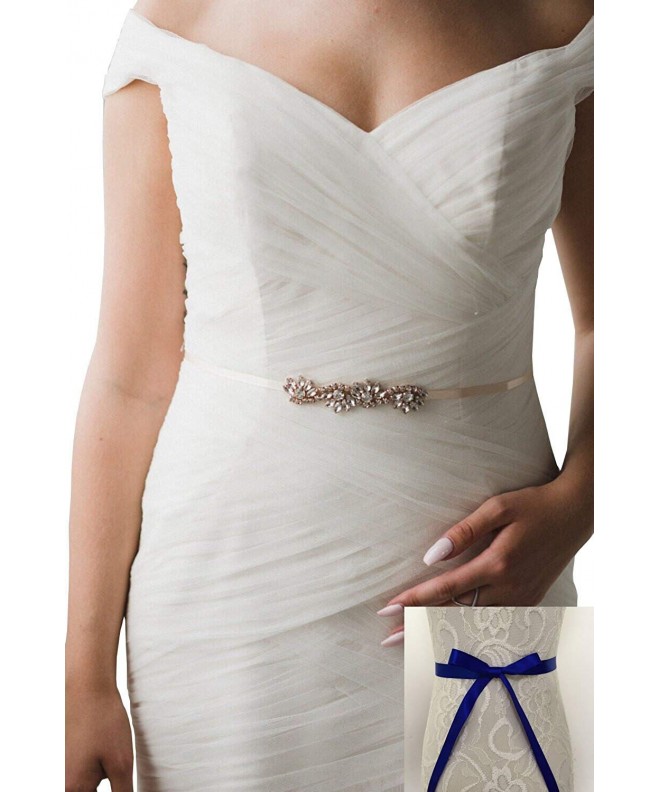 Rhinestones bridesmaids dresses sashes formal