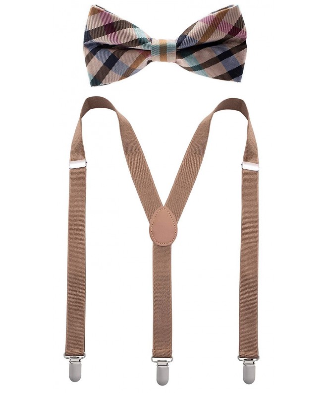 Bowtie Suspender Set Checkered Suspenders