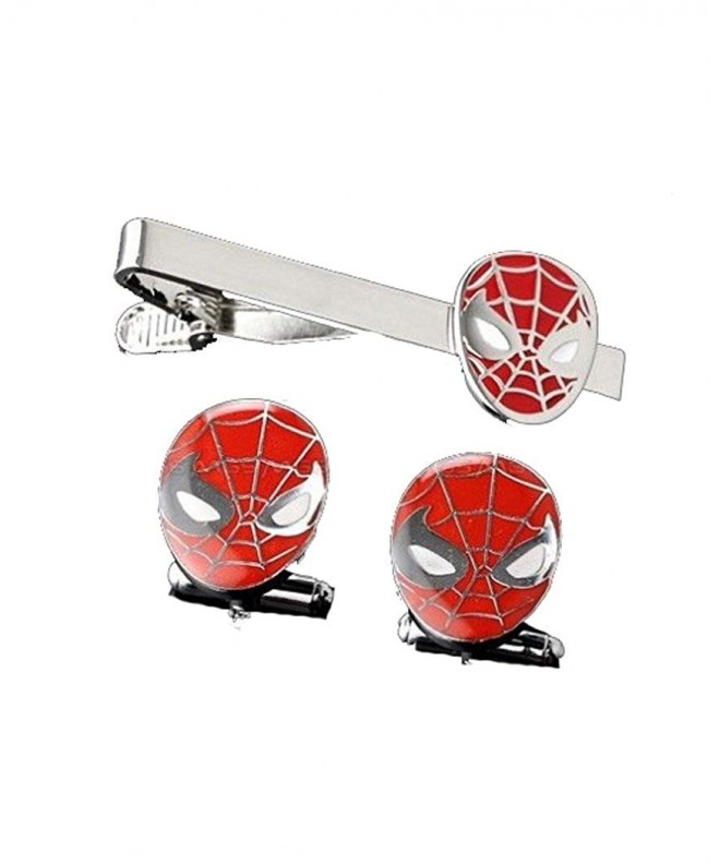 Fashion Jewelry Silvertone Spiderman Cufflinks