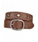 Womens Brown Leather Round Pyramid