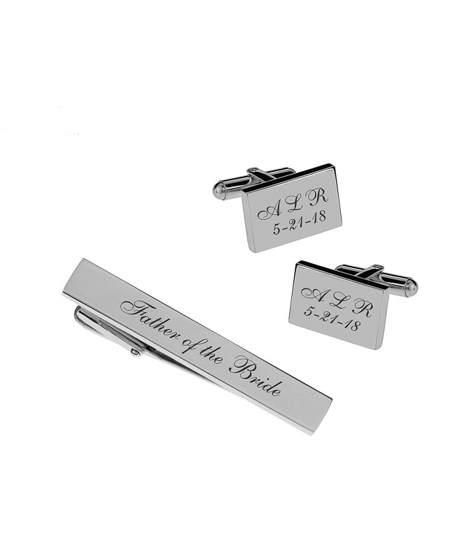 Personalized Brushed Stainless Cufflinks Engraved