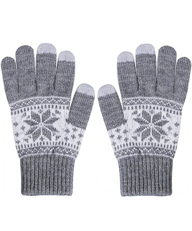 Snowman Knitted Gloves Snowflake Mittens