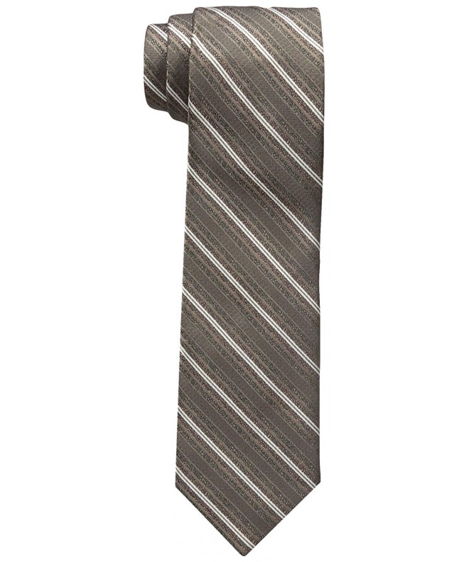 Haggar Mens Stripe Necktie Taupe