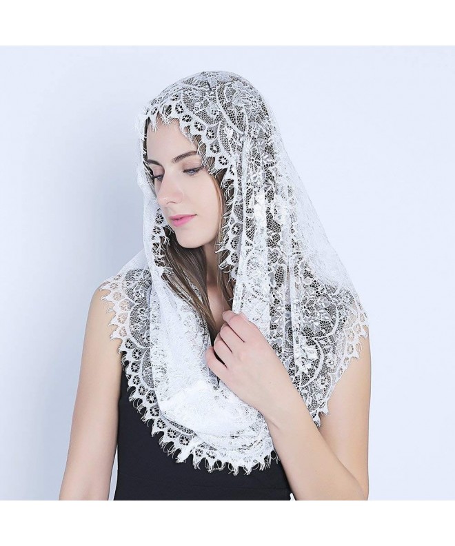 White Infinity Scarf Mantilla - Catholic Veil Church Veil Head Covering ...
