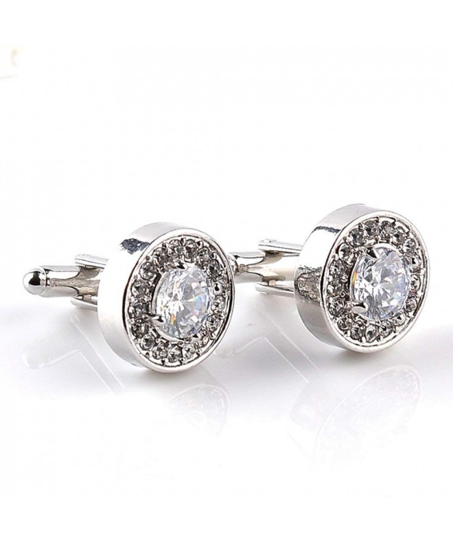 AOASK Elegant Diamond Studded Crystal Cufflinks