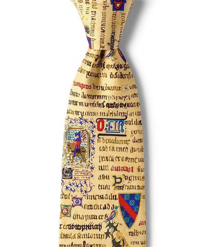 Parchment Silk Illuminated Manuscript Necktie