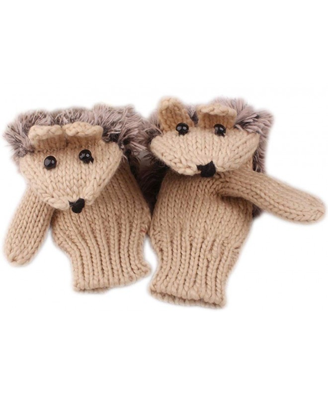 Womens Hedgehog Winter Knitted Mittens