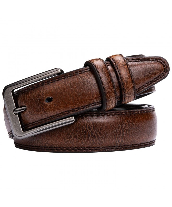 Brown Pin buckle Silver Classic Leather