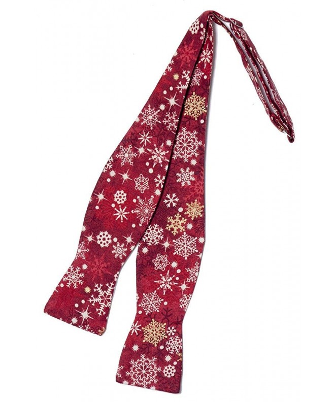 Red Vintage Snowflake Self tie Bow