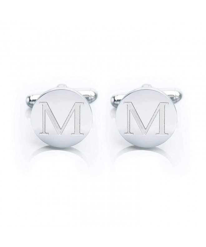Gold Plated Engraved Cufflinks Personalized Alphabet