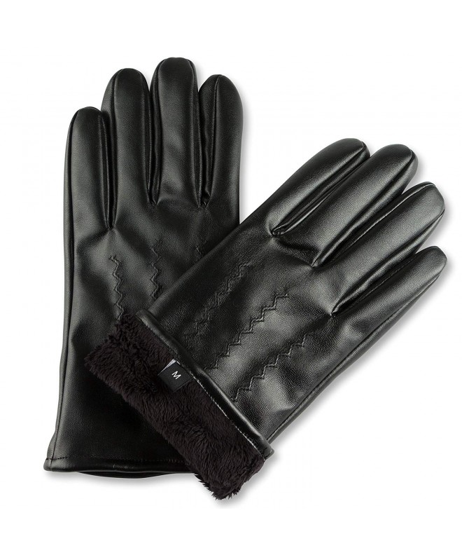 HBNY Mens Leather Touchscreen Gloves