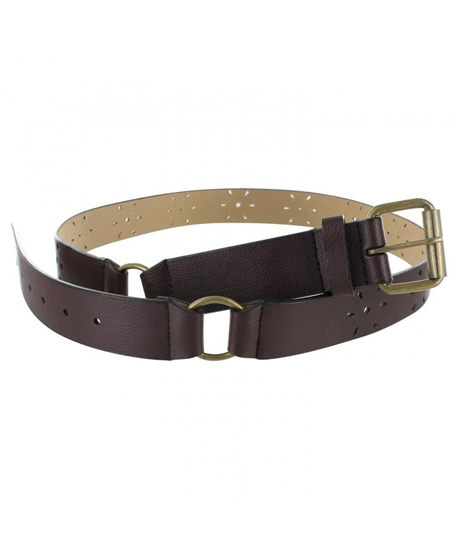 Womens Brown Connected Buckle Medium