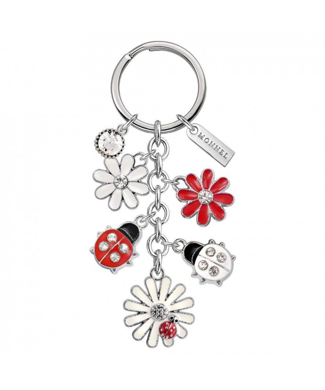 Monnel Flowers Ladybugs Keychain Velvet