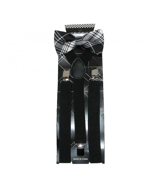 CTM Plaid Print Solid Suspender