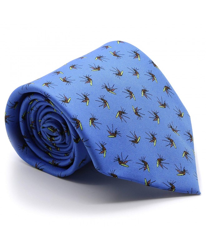 Blue Mosquito Necktie Handkerchief Set