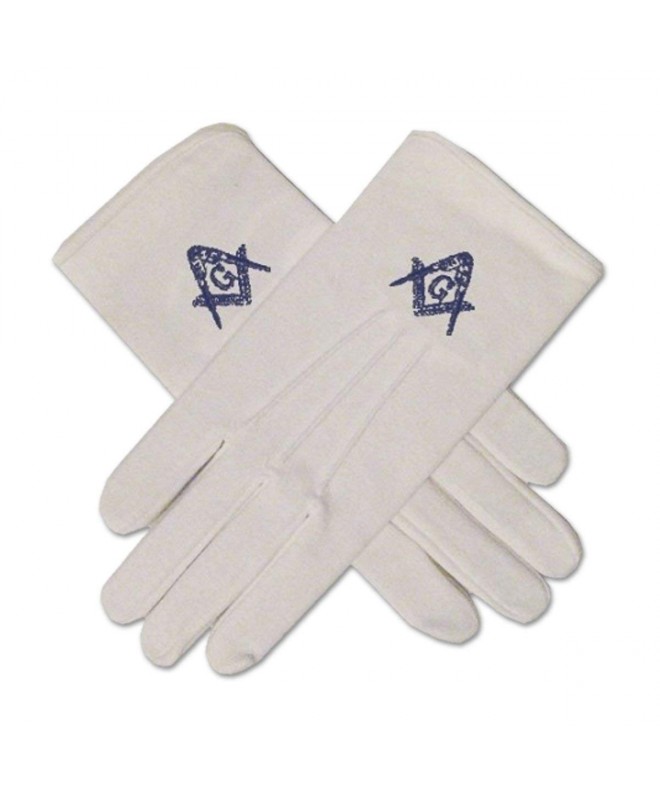 Square Compass Embroidered Masonic Gloves