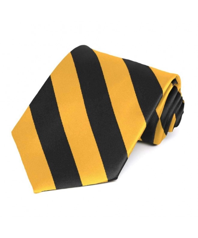Golden Yellow Black Striped Tie