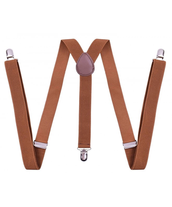 PZLE Elastic Suspenders Adjustable Brown