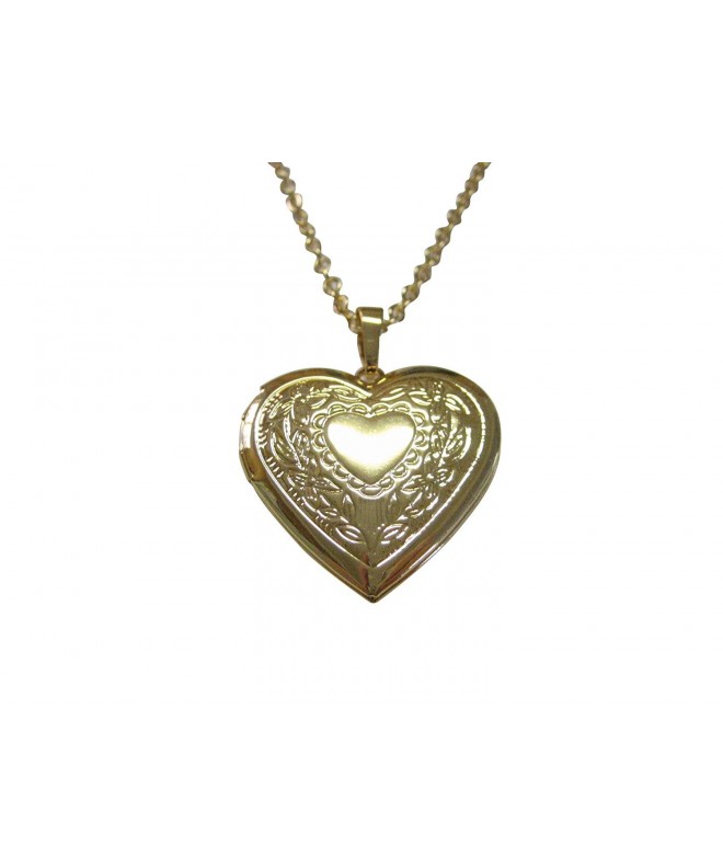 Toned Heart Locket Pendant Necklace