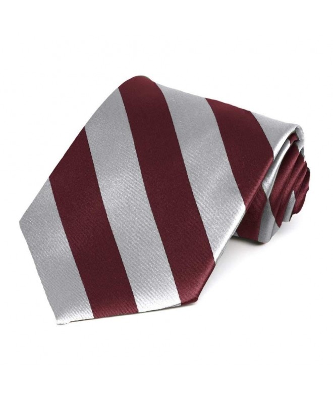 Maroon and Silver Striped Tie