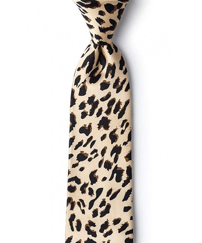 Taupe Silk Skinny Leopard Print