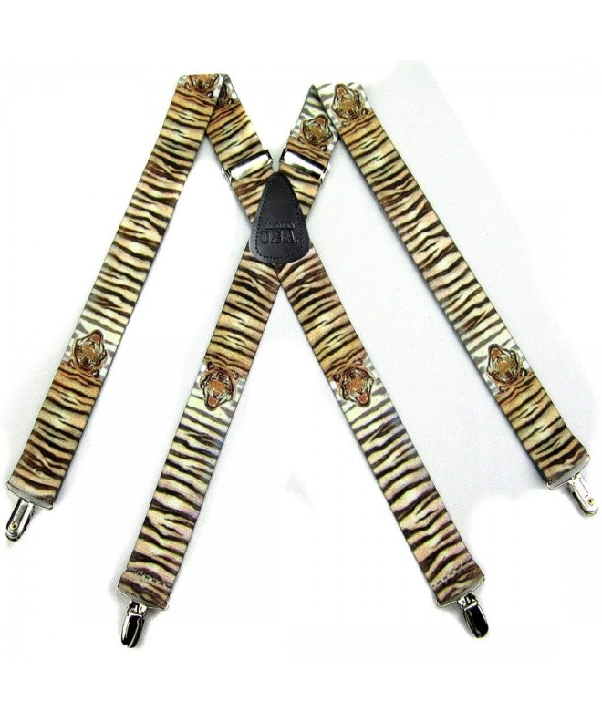 Brown Tiger Quality Mens Suspenders