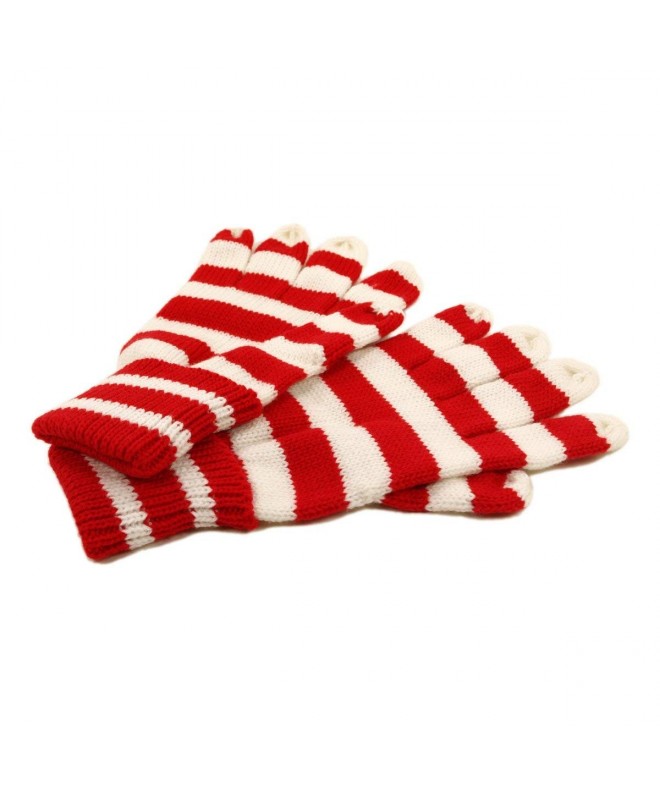 Soft Knit Womens Striped Gloves