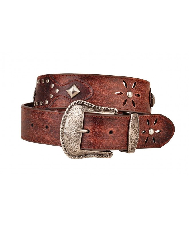 Womens Faded Leather Western Buckle