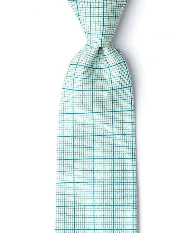 White Silk Grid Paper Necktie