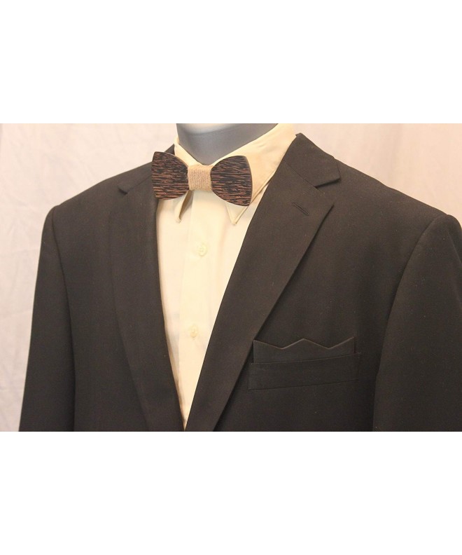Solid Black Wooden Bow Tie
