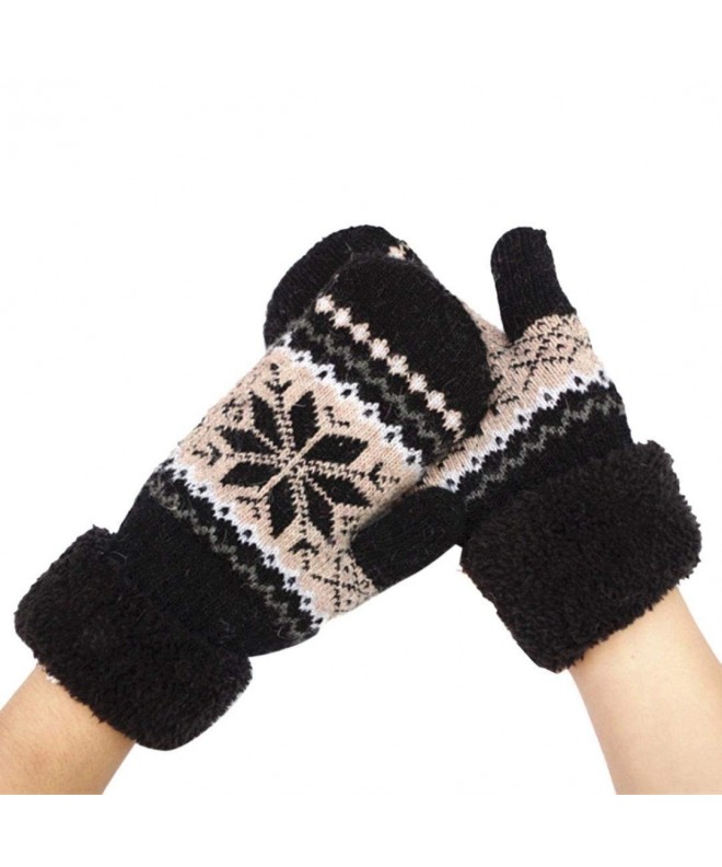 Sunward Winter Knitted Gloves snowflake