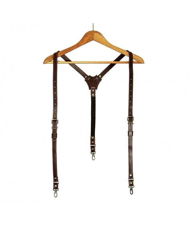 Leather suspenders convertible y back giftbox