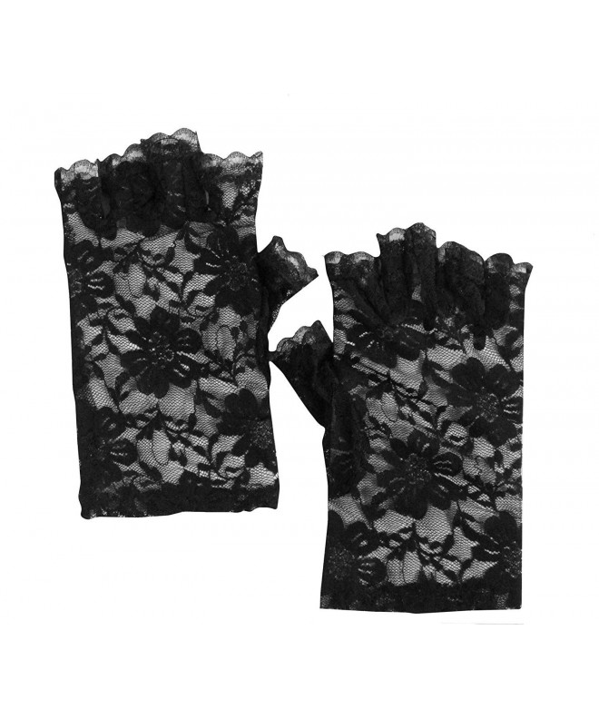 Black Floral Lace Fingerless Gloves