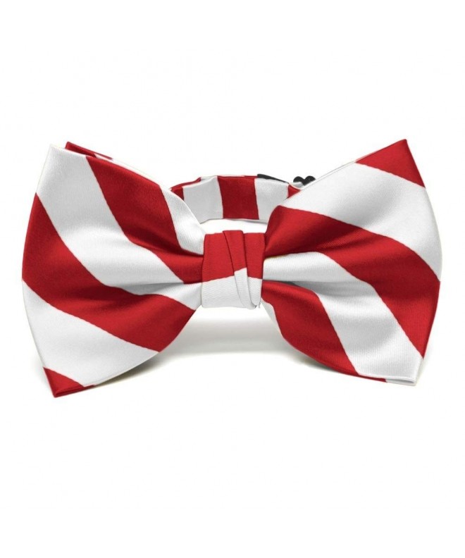 TieMart Red White Striped Bow