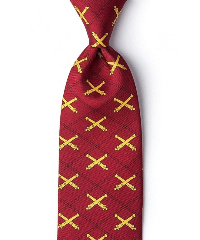 Red Silk Tie Artillery Necktie