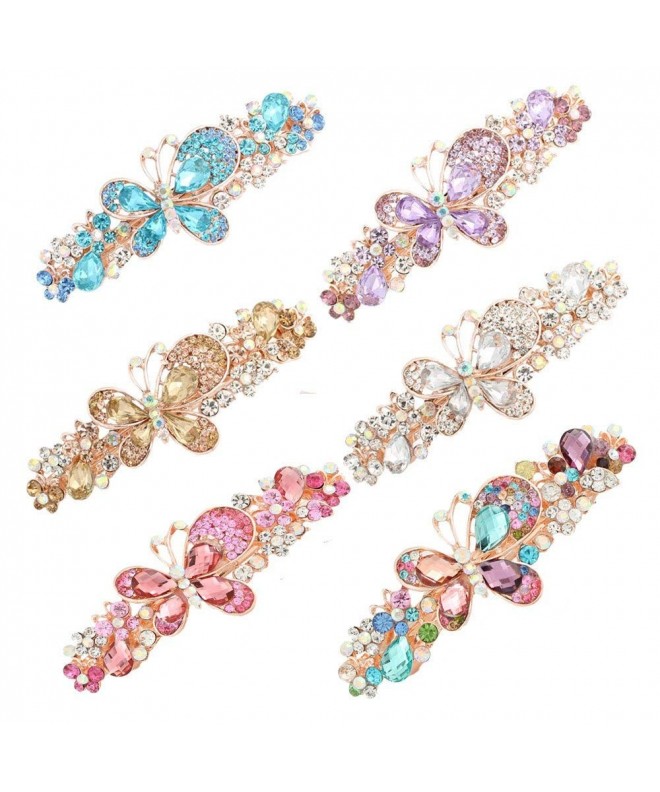 GSM Accessories Rhinestone Butterfly Barrettes