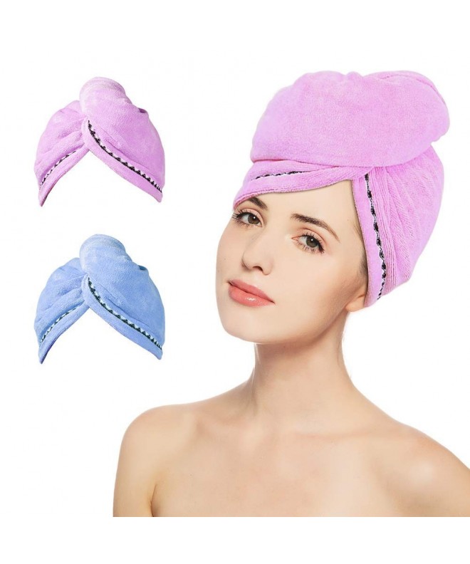 Microfiber Turban Buttons Absorbent Wrapped
