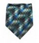 10 Ties Turquoise Checkered Necktie