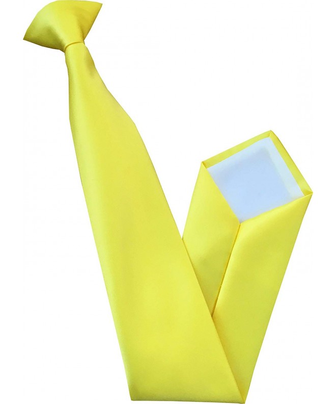 Mens Satin Clip Ties Yellow