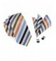 Hi Tie White Striped Hanky Cufflinks