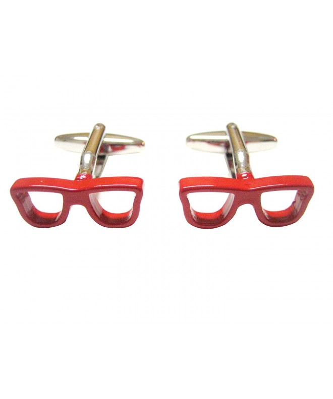 Kiola Designs Red Glasses Cufflinks