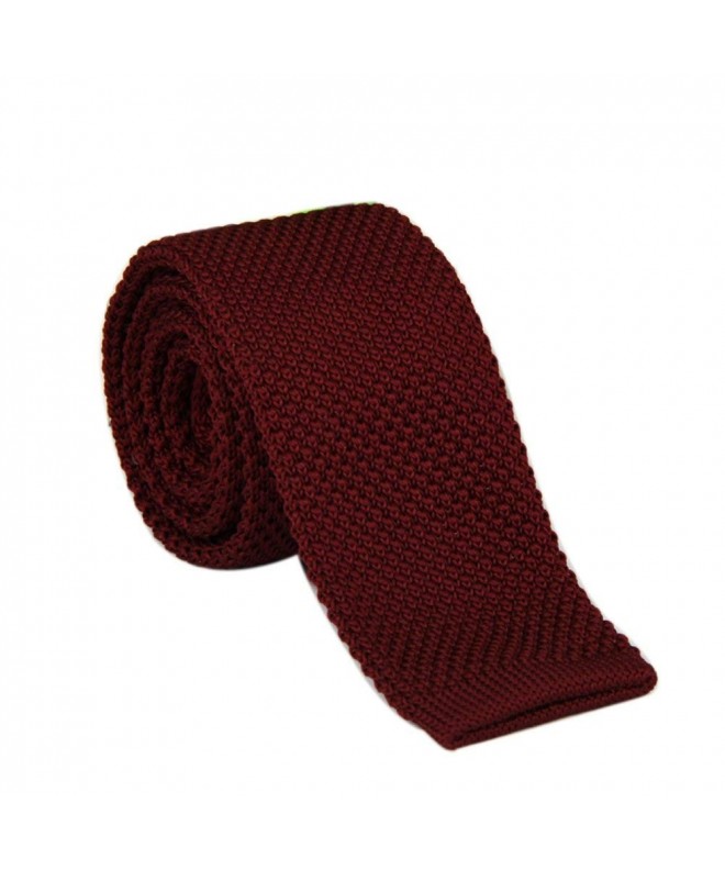 Vintage Casual Knitting Necktie Burgundy