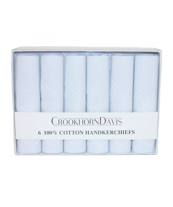 CrookhornDavis Mens Cotton Handkerchiefs White