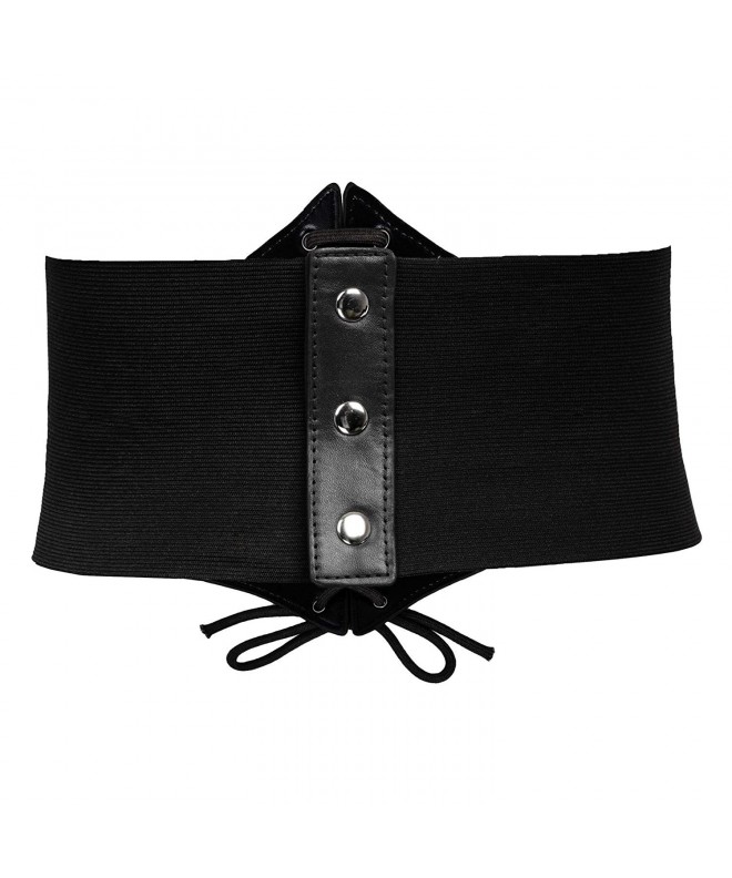 Lace-up Cinch Belt Gothic Steampunk Corset Elastic Waist Belt - Black ...