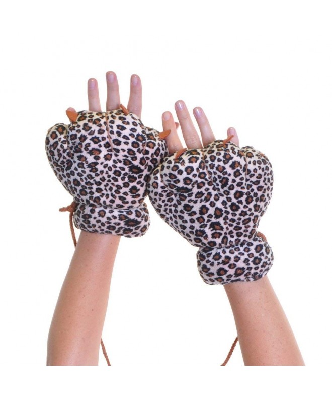 Angelina Animal Fingerless Gloves Leopard