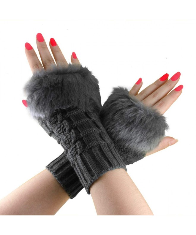 Stylish Knitted Fingerless Mittens Forearm